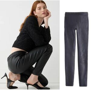 J CREW COLLECTION Black leather stretch leggings sz 12